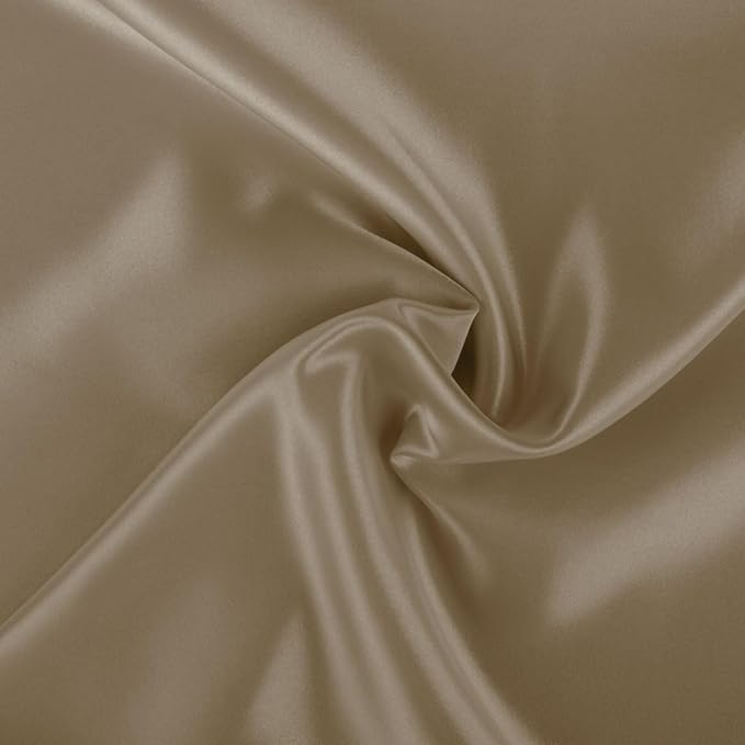 BLISSFORD Satin Pillowcase with Zipper, for Hair and Skin Care, Feels Soft and Cool Like a Silk Pillowcase, Beige Satin Pillow Cases 2 Pack, Slik Pillow Cover, Standard Size, Set of 2
