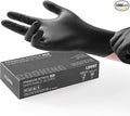LANON Protection Food Safe Disposable Nitrile Gloves, Latex-Free, Powder-Free, Silicone-Free, Textured Fingertips, Cooking, Black,Small