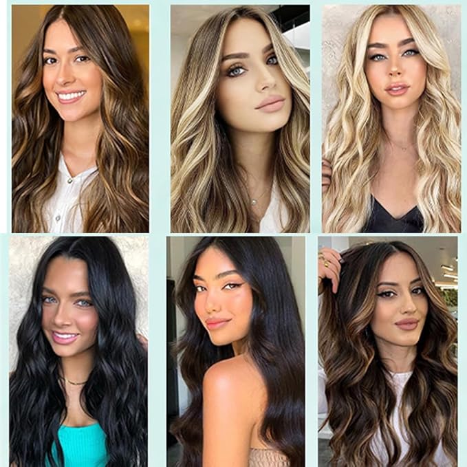 FB27 Balayage Clip In Hair Extensions Real Human Hair Straight Ombre Clip In Black to Blonde Human Hair Extensions Highlight Clip ins Remy Hair for Women 8Pcs with 18Clips Lace Weft 120g 24inch