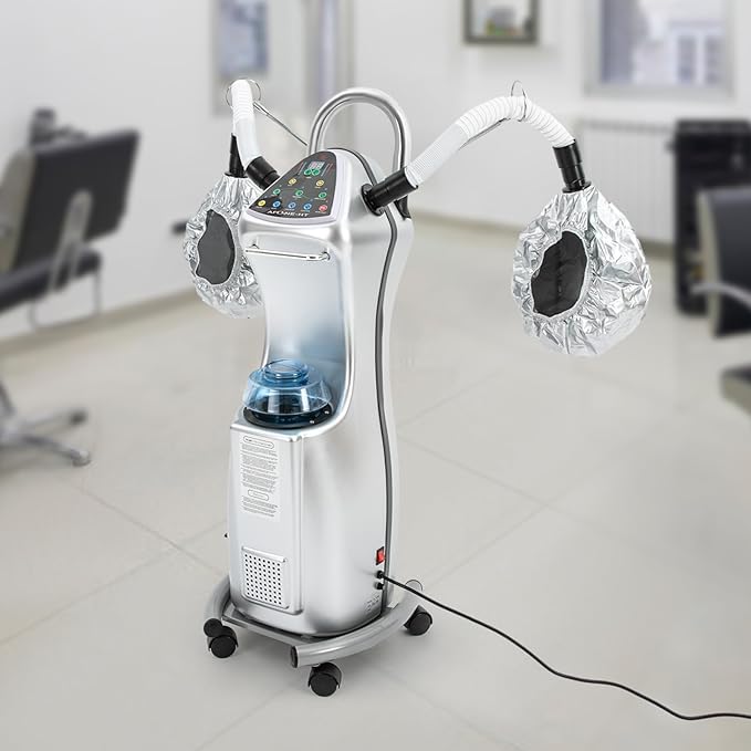 650W Ozone Hair Steamer Machine, Adjustable Height Hooded Heating Steamers w/Brake Wheels, Multifunctional Treatment-Heated Micro Mist Steamer for Home Salon Spa
