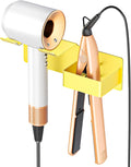 Hair Dryer Holder Wall Mounted, Hair Straightener Holder Metal, Adhesive Blow Dryer and Hair Straightener Holder, Bathroom Bedroom Hair Tool Organizer for Flat Iron,Curling Iron,Hairdryer
