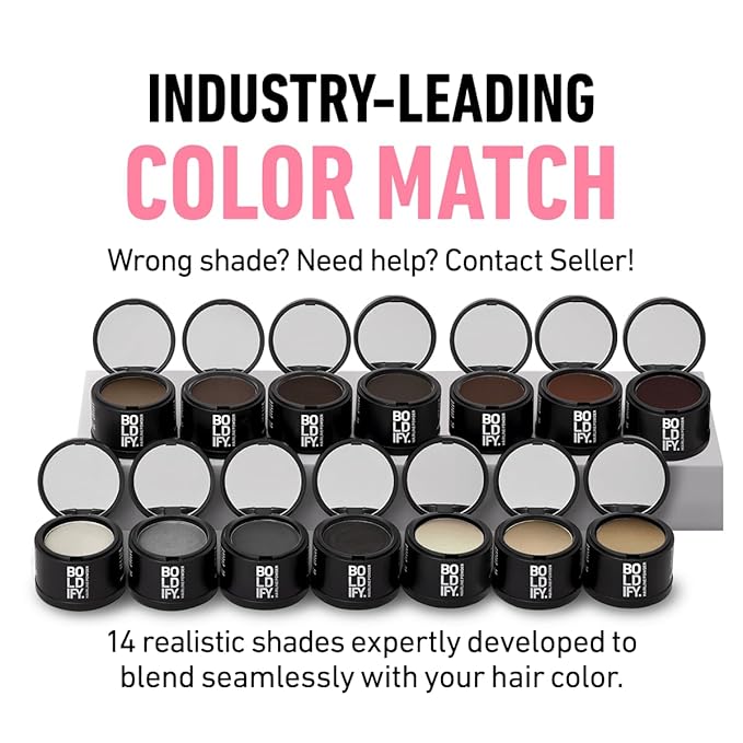 BOLDIFY Hairline Powder (LARGE, 10g) - Root Touch Up Hair Color for Gray Coverage - Bald Spot Concealing Hair Powder for Women & Men - 24-Hour Stain-Proof - Light Brown