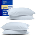 THREAD SPREAD 100% Egyptian Cotton Pillow Cases King - High Thread Count Pillowcases King Size Pack of 2, Cooling & Breathable Extra Long Staple Sateen Weave Cotton Pillow Covers for Bed - Light Blue