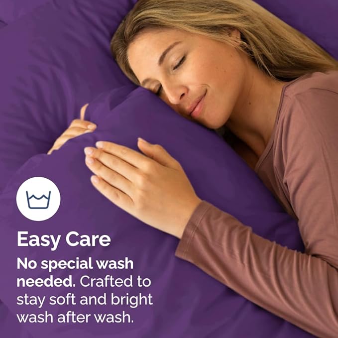 King Pillow Cases Set of 6 - Ultra Soft Hotel Quality Pillowcase Covers - Comfy & Wrinkle Free - Shrink, Stain and Fade Resistant - Easy-Care, Machine Washable Pillow Protectors - 6 Piece Set - Purple