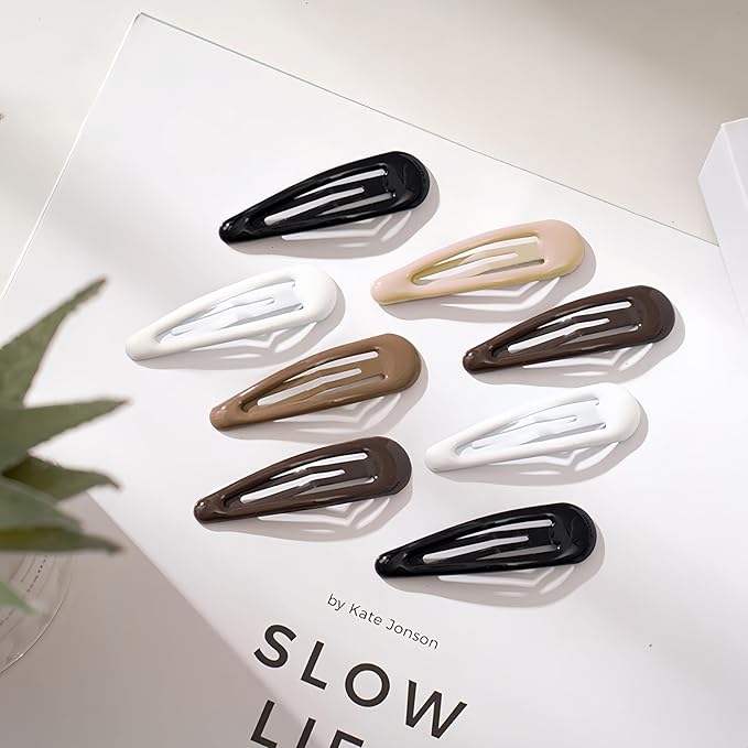 20Pcs Snap Hair Clips for Women Waterdrop Non-slip Hair Clips for Thin Fine Hair, Fashion Drip Glaze Metal Hair Barrettes