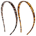 2 Pack Leopard Print Eyewear Hairbands - Comfortable Fashion Skinny Headbands, Brown, Black