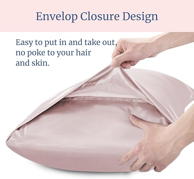 BEDELITE Satin Pillowcase for Hair and Skin, Super Soft Similar to Silk Pillow Cases 4 Pack with Envelope Closure, Cooling Pillowcases for Women Men (20"x36" King Size, Lotus Pink)
