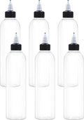 6 Pcs 8oz Plastic Squeeze Bottles with Twist Top Cap, 250ml Clear Dispensing Bottles, Empty Squirt Bottle for Liquids, Sauces, Arts, Crafts, Travel