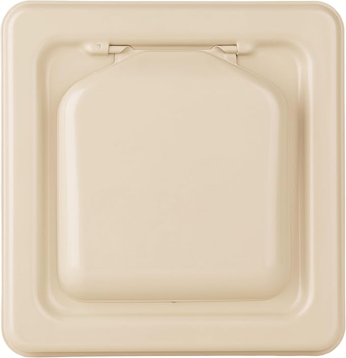 NO-PEST VENT MetalGuard, Dual Door Dryer Vent Cover Outdoor 4 Inch, Powder-Coated Heavy Duty Steel, Pest Proof, Rust Resistant, Safe & Efficient Vent Cap (Tan, 4" Steel With Collar)
