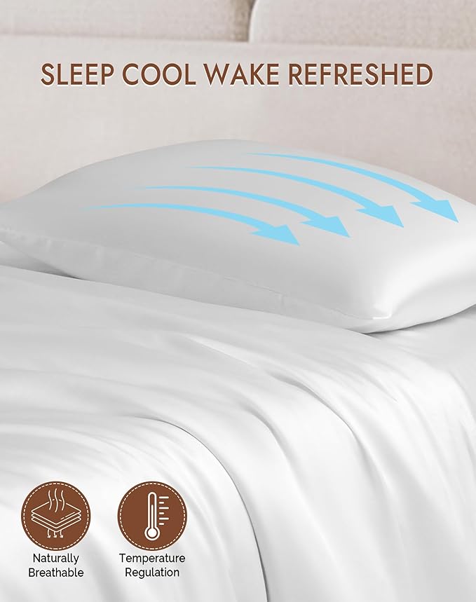 SilkSilky 100% Mulberry Silk Pillowcase - Pure 22 Momme High-Grade 6A Fibers for Hair & Skin, Envelope Closure, Natural, Organic, Breathable & Cooling Pillow Case (King, White)