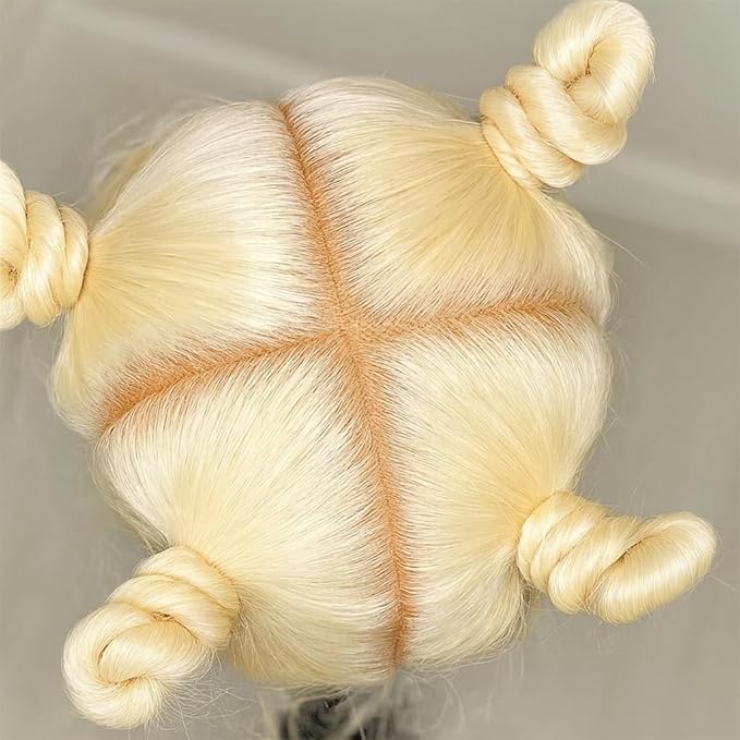 Real Full Lace Human Hair Wigs 613 Lace Front Wig Human Hair 180 Density Body Wave HD Full Lace Blonde Wig Plucked Bleached Knots Breathable Full Scalp Wig for Women 30Inch