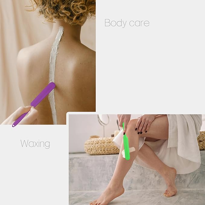 1-PCS Non-Stick Reusable Wax Silicone Spatula, Silicone Waxing Applicators for Hair Removal, for Home Salon Body Use (Purple, size 1)