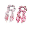 Pack Of 2 Axolotl Elastic Ribbon Hair Ties Floral Strawberry Long Ponytail Scrunchies for Curly Hair Stylish Scarf Scrunchy Womens No Damage Knotted Bow