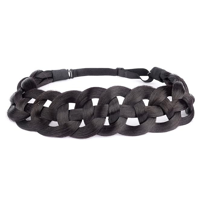 DIGUAN Hollow out Synthetic Hair Braided Headband Hairpiece Women Girl Beauty accessory for Women (Deep Brown)