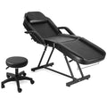 Artist hand Massage Table Adjustable Massage Bed with Barber Stool Spa Bed Salon Massage Equipment Barber Chair Salon Chair Black