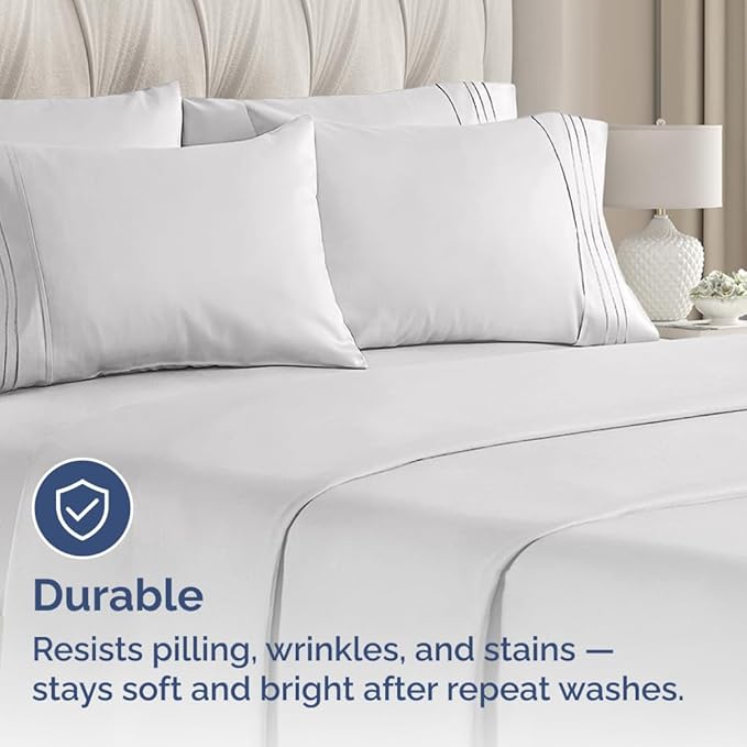 King Pillow Cases Set of 10 - Ultra Soft Hotel Quality Pillowcase Covers - Comfy, Cozy & Wrinkle Free - Shrink, Stain and Fade Resistant - Machine Washable Pillow Protectors - 10 Pcs Set - French Grey
