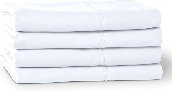 Bare Home Microfiber Bulk Pillow Cases - Standard/Queen Size Set of 4 - Cooling Pillowcases - Double Brushed - White Pillowcases 4 Pack - Easy Care (Standard - 4 Pack, White)