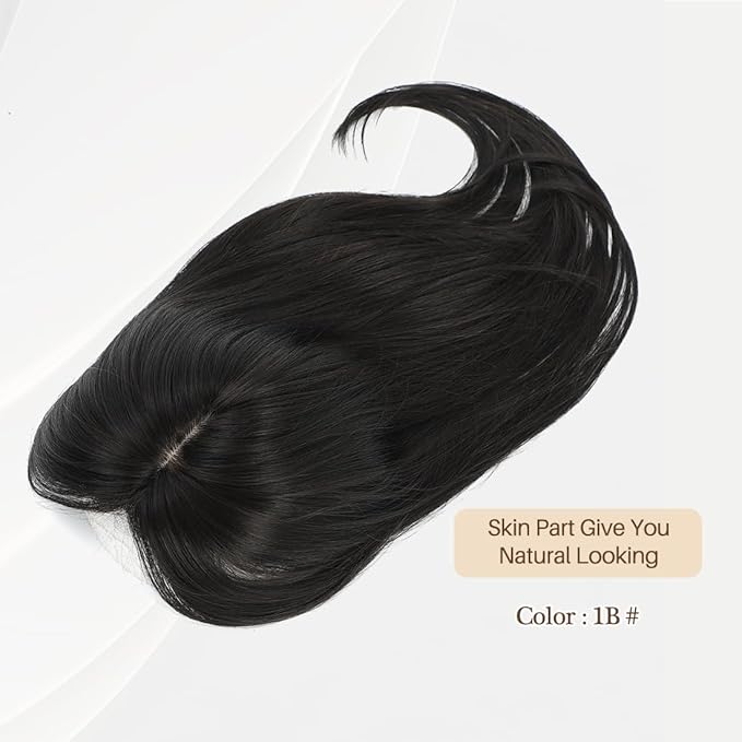 UDU Hair Toppers for Women for Thinning Hair Synthetic Hair Toppers Hair Pieces for Women Ladies Muti-layer Long Straight Wavy Clip in Wiglets with Fringe bang