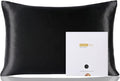 ZIMASILK 100% Pure Mulberry Silk Pillowcase for Hair and Skin Health,Soft and Smooth,Both Sides Premium Grade 6A Silk,600 Thread Count,with Hidden Zipper,1pc (Queen 20''x30'',Black)