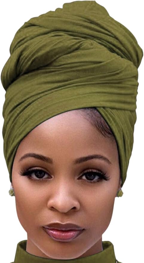 Harewom Head Wraps for Black Women Stretch Head Scarf Long African Hair Wraps Turban Headwraps Jersey Headbands