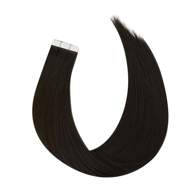 Full Shine Tape in Hair Extensions Human Hair Color Dark Brown Seamless Invisible Tape in Human Hair Extensions 22 Inch 10Pcs 25Grams Add Length Unprocessed Virgin Hair for Postpartum Women