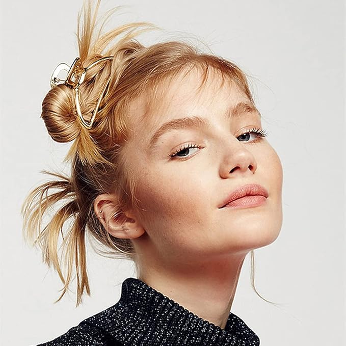 8 Pieces Metal Hair Claw Clips Set, Includes 3 Inches Large Size Hair Catch Barrette Jaw Clamp and 1.57 Inches Small Half Bun Hairpins for Women, Hair Accessories