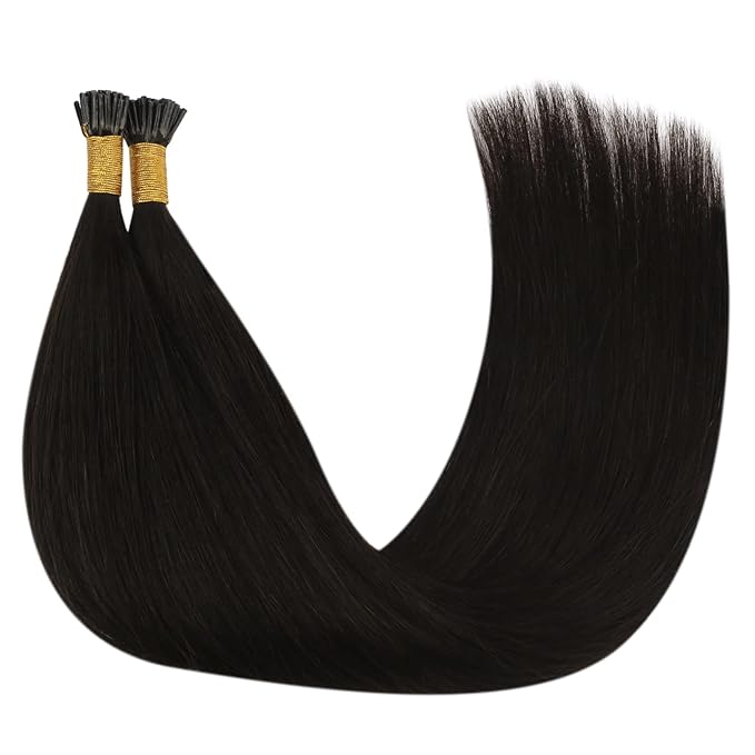 YoungSee I Tip Hair Extensions Human Hair Dark Brown 16 Inch Itips Hair Extensions Brown 80s 50g Invisible Tip Hair Extension Real Human Hair for Women Keratin Tip Extension