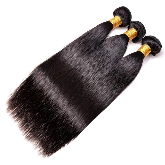 26 28 30 Inch Bundles Human Hair Color 1B Straight Bundles Brazilian Virgin Remy Hair Extensions Niegmeag Double Weft Natural Black Straight Bundle Hair Weave 300g