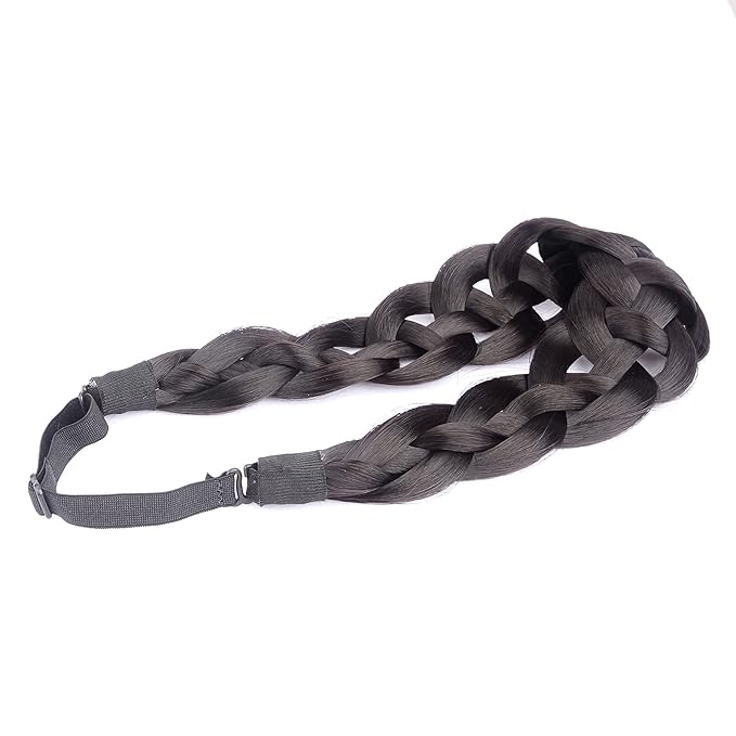 DIGUAN Hollow out Synthetic Hair Braided Headband Hairpiece Women Girl Beauty accessory for Women (Deep Brown)