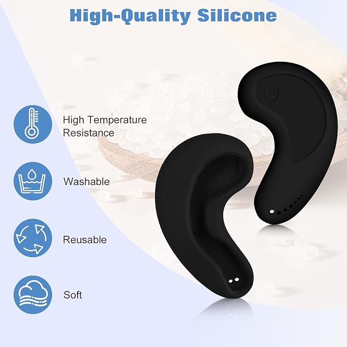 FERNIDA Ear Covers Protectors for Dryer, Hair Dye, Heat Iron, High-Temp Resistance Reusable Silicone Ear Cover for Salon Home