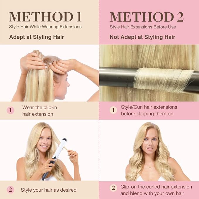 GOO GOO Clip in Hair Extensions Real Human Hair, Remy Human Hair Extensions Clip ins for Women, Natural Human Hair, 22inch 110g 7Pcs, 16/22 Light Blonde Highlighted Golden Blonde