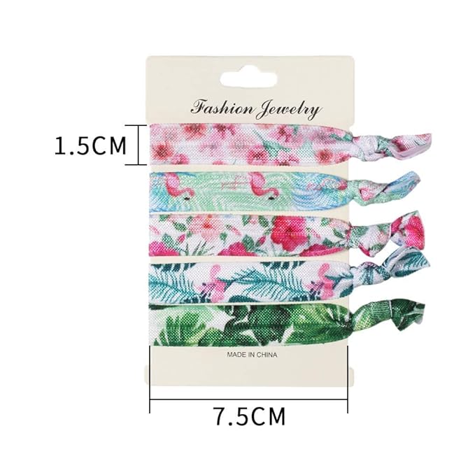 20 Pcs Elastic Hair Ties, Ulbemoll No Crease Ribbons Ouchless Ponytail Holders Elastic Hair Bands Hair Ropes Colorful Party Bracelets Hair Accessories for Girls and Women (Flowers)