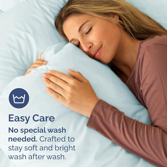 Queen Pillow Cases Set of 10 - Ultra Soft Hotel Quality Pillowcase Covers - Comfy, Cozy & Wrinkle Free - Shrink, Stain and Fade Resistant - Machine Washable Pillow Protectors - 10 Piece Set - Ice Blue