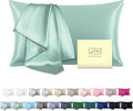 SUATIEN Mulberry Silk Pillow Cases Standard Size Silk Pillowcase for Hair and Skin with Zipper Soft Breathable Smooth Cooling Silk Pillow Case for Sleeping,Gifts for Women (Sage Green,20"X 26",1Pcs)