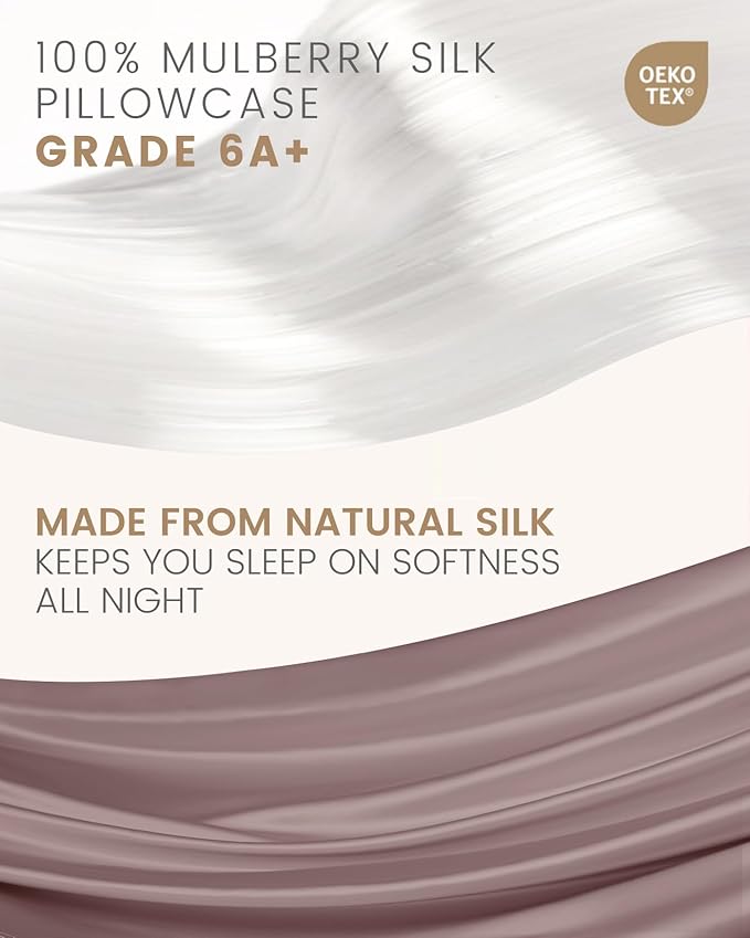 THXSILK Set of 2 Natural Mulberry Silk Pillowcase for Hair and Skin, Standard Size 20"x26" Silk Pillow Cases, Soft Smooth Cooling Premium Grade 6A+ Silk Pillow Cover with Concealed Zipper (Purple)