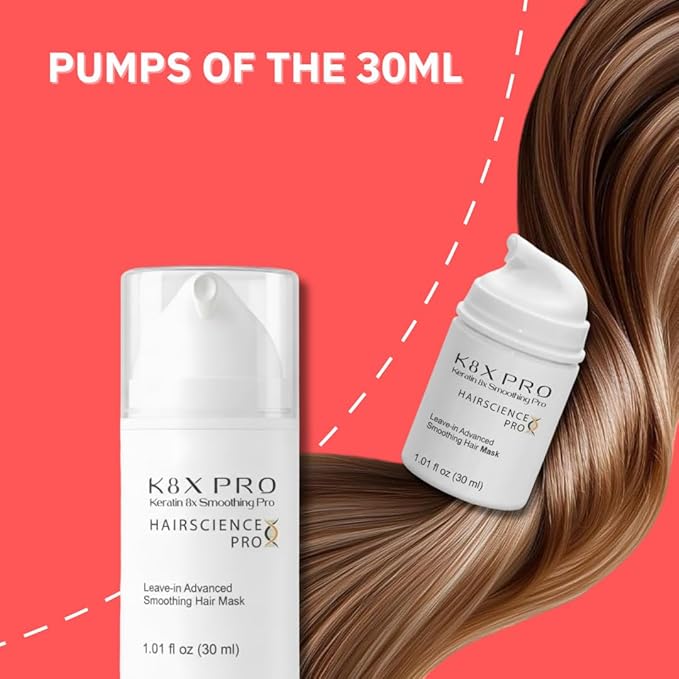 K8 Anti-Breakage Mask - For Breakage & Damaged Hair, Repairs Bonds & Removes Calcium Build-Up, With Glycine and Peptides, 8x Smoother Hair, 30ml / 1.01 fl oz.