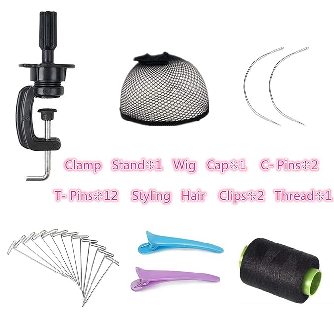 Wig Head 23Inch Canvas Block Head Wig Stand with Mannequin Head for Making Wigs Display Styling