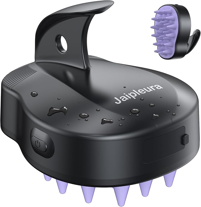 Electric Hair Scalp Massage Brush with Soft Silicone Bristles,3-Level Vibration,IPX6 Waterproof for Hair Growth & Dandruff Removal, Scalp Exfoliator(Purple)