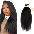 Bundles Human Hair Natural Black Kinky Straight Bundle Brazilian Virgin Remy Hair 3 Bundles 26 26 26 Inch Niegmeag Double Weft Soft and Silky Color 1B Yaki Bundle Hair Weave 300g