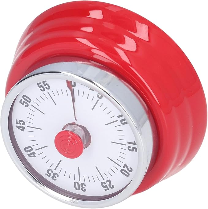 Portable Multifunctional Wall Mount Stainless Steel Classic Retro Magnetic Countdown Reminder for Hair Processing , 70dB Kitchen Timer , Cooking(Red) , 70dB Kitchen Timer , Portable Multifunctional W