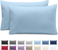 Bare Home Microfiber Pillow Cases - Queen Size Set of 2 - Cooling Pillowcases - Double Brushed - Easy Care - Envelope Closure (Queen Pillowcase Set of 2, Light Blue)