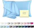 Mulberry Silk Pillow Cases Standard Size Silk Pillowcase with Zipper Soft Breathable Smooth Cooling Satin Silk Pillow Covers for Sleeping for Hair and Skin (Sky Blue,20"X 26",1Pcs)