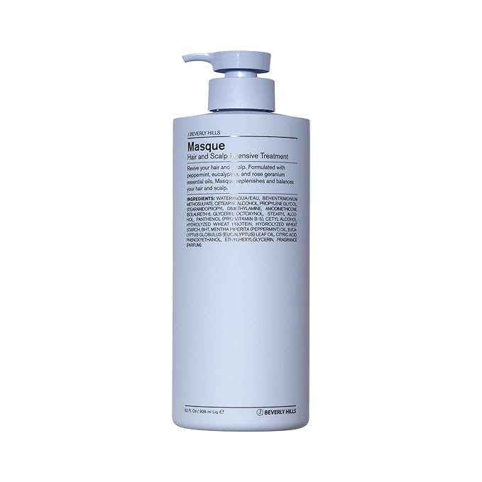 J Beverly Hills Blue Hair Mask with Eucalyptus Oil for Scalp Treatment, (32 Oz)