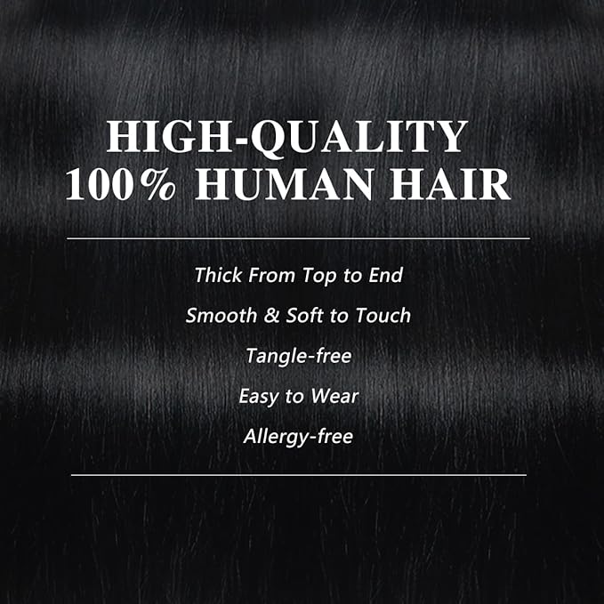 Yaki Straight Clip in Hair Extensions Real Human Hair 2 Pack 240g Seamless Clip ins for Women Full Max with 16Pcs Remy Human Hair Extensions PU Skin Weft 16inch Natural Black
