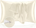 BEDELITE Satin Pillowcase with Zipper, Beige King Size Pillow Cases Set of 2, Super Soft and Cooling Similar to Silk Pillow Cases, Gift for Women Men(20x40 Inches)