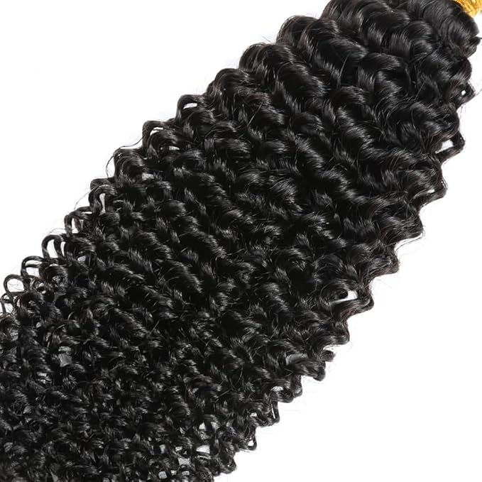 Natural Black Kinky Curly Bundles Human Hair Color 1B Bundles 18 Inch Brazilian Unprocessed Virgin Remy Hair Extensions Double Weft Hair Weave