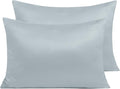 NTBAY Zippered Satin Pillow Cases for Hair and Skin, Luxury Standard Hidden Zipper Pillowcases Set of 2, 20x26 Inches, Grey