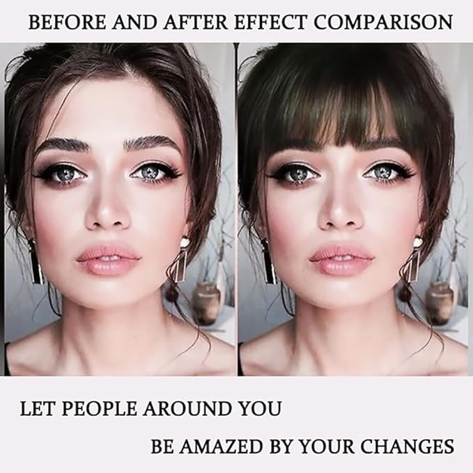 ORIGEN Clip in Bangs Real Human Hair Clip on Wispy Bangs Fringe with Temples Hairpieces Fake Front Bangs Extensions for Women Light Brown Color
