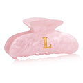 Acrylic Letter Hair Clips for Women - Pink Monogram Hair Claw Alphabet Large Hair Clip, Fashion Glitter Claw Clips Elegant And Durable Hair Accessory, Letter L