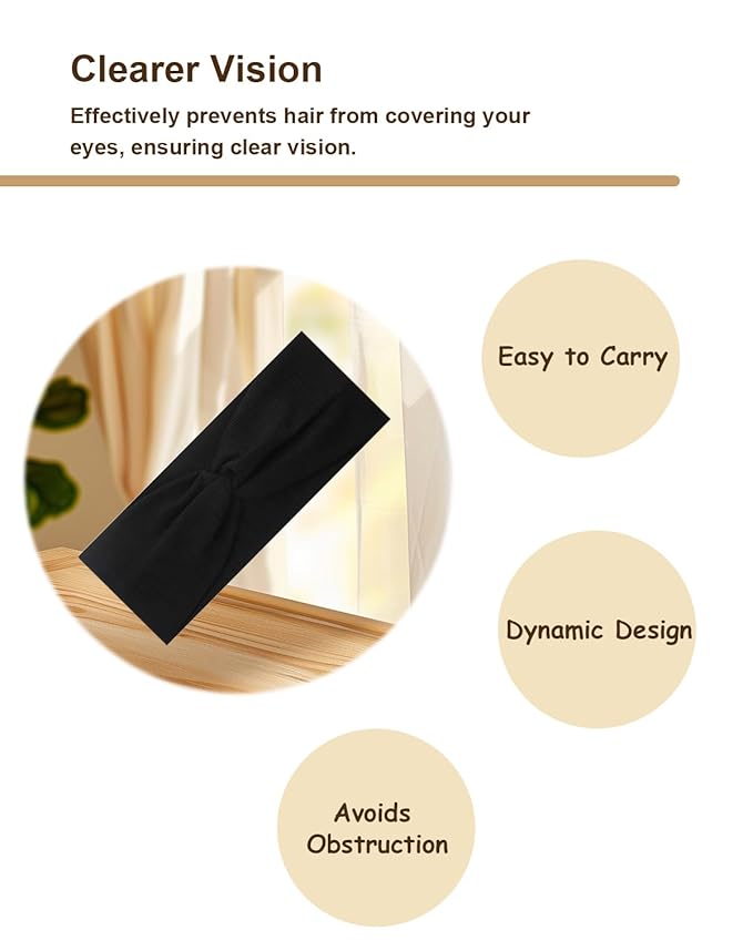 10PCS Headbands for Women Hair Cotton Headband Non-slip Stretchy Elastic Head Wrap Holder Hair (Wine Bed & Wood Yellow & Navy Blue & Dark Pink & Dark Purple & Curry & Dark Grey & Dark Curry & Black)